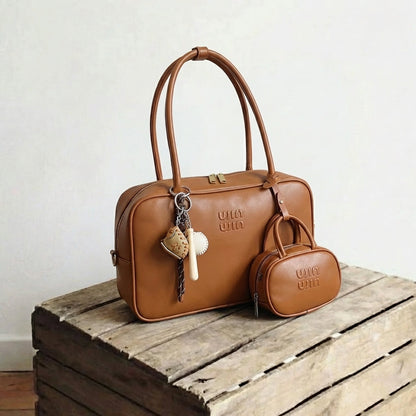 Brown large bag plus small bag plus pendant